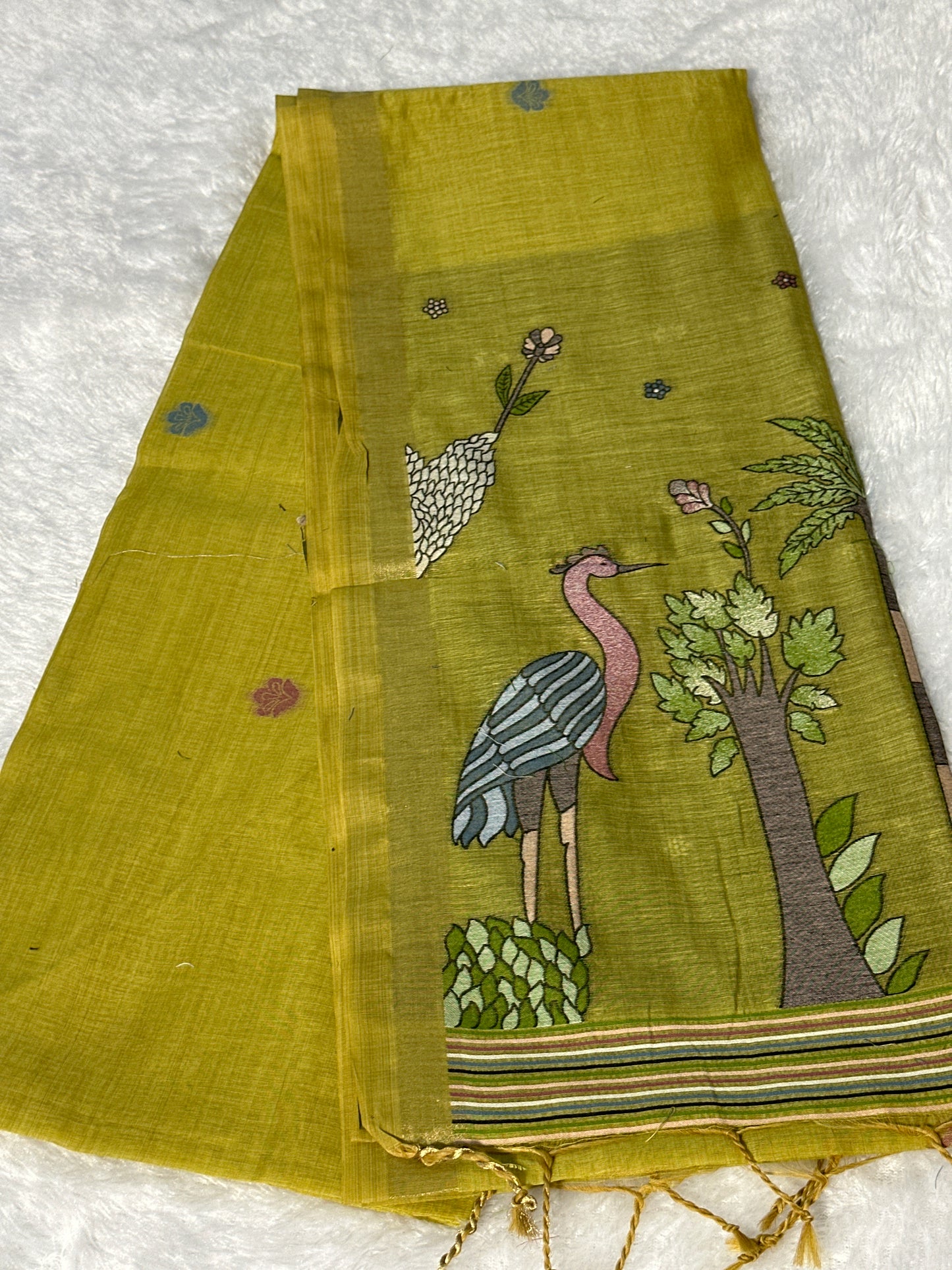 Cotton thread work saree
