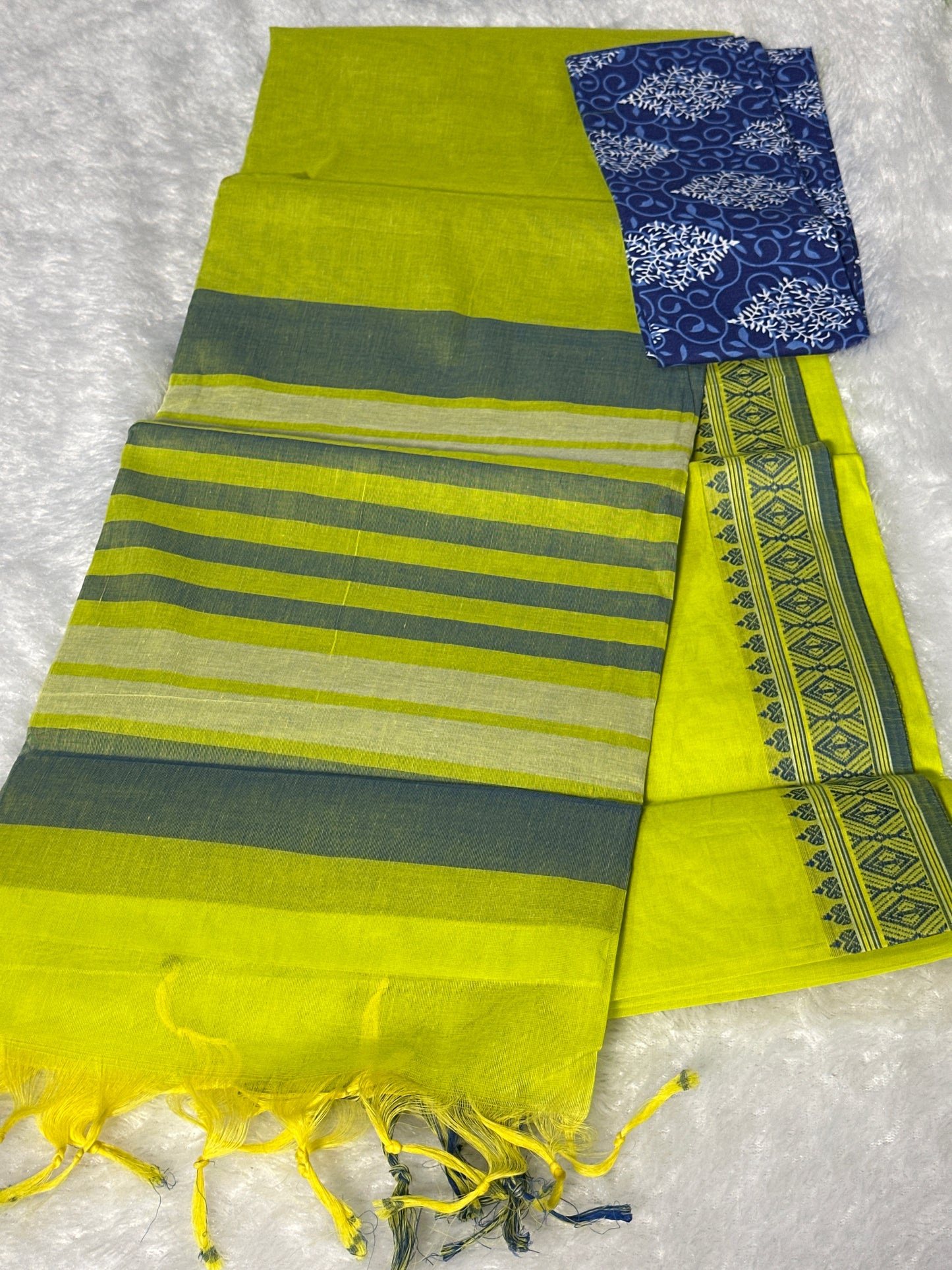 Pure Cotton thread border saree
