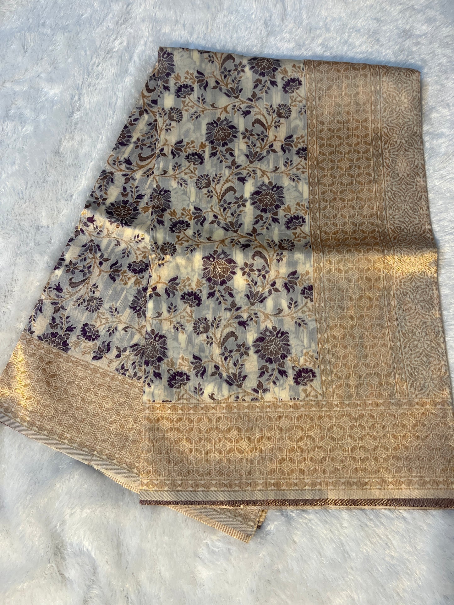 Synthetic silk embroidered saree