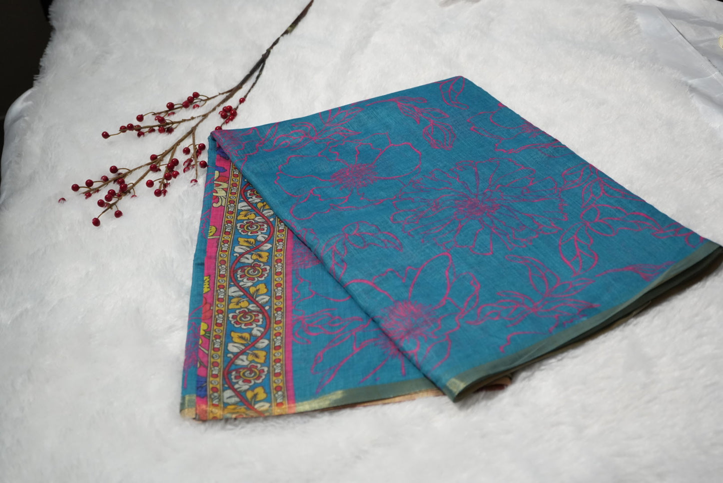 Linen cotton saree