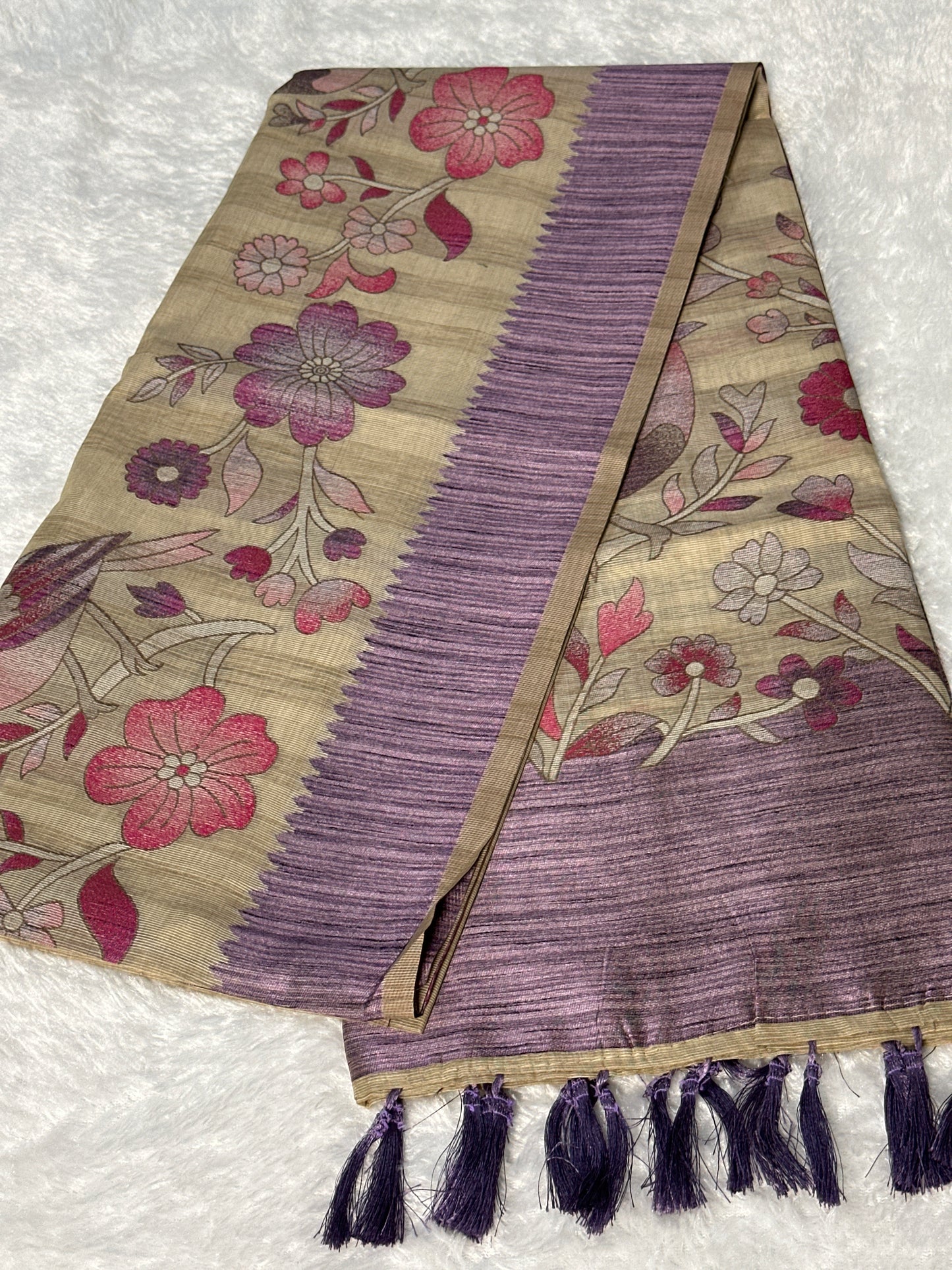 Handloom Cotton thread work saree