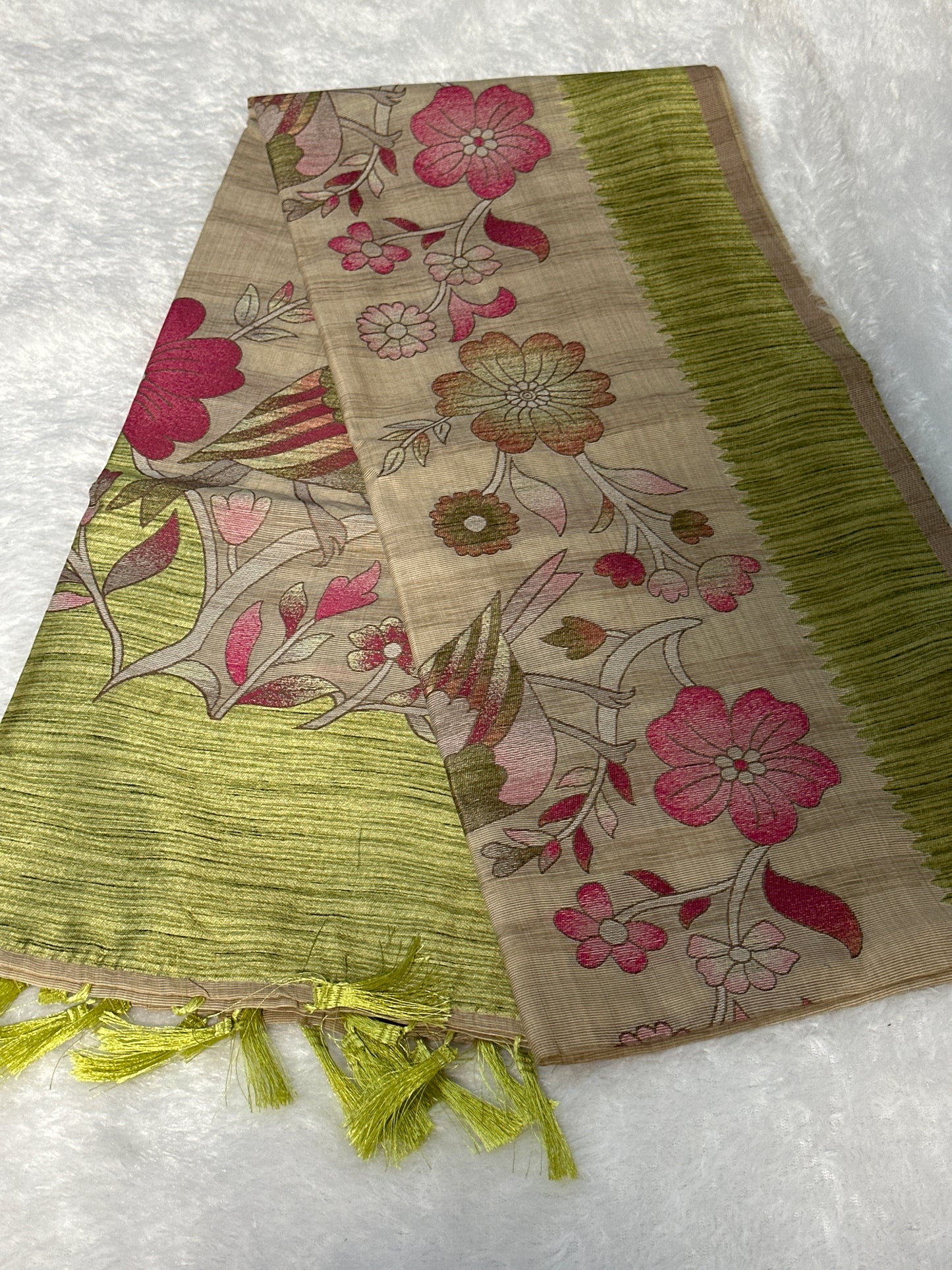 Handloom Cotton thread work saree