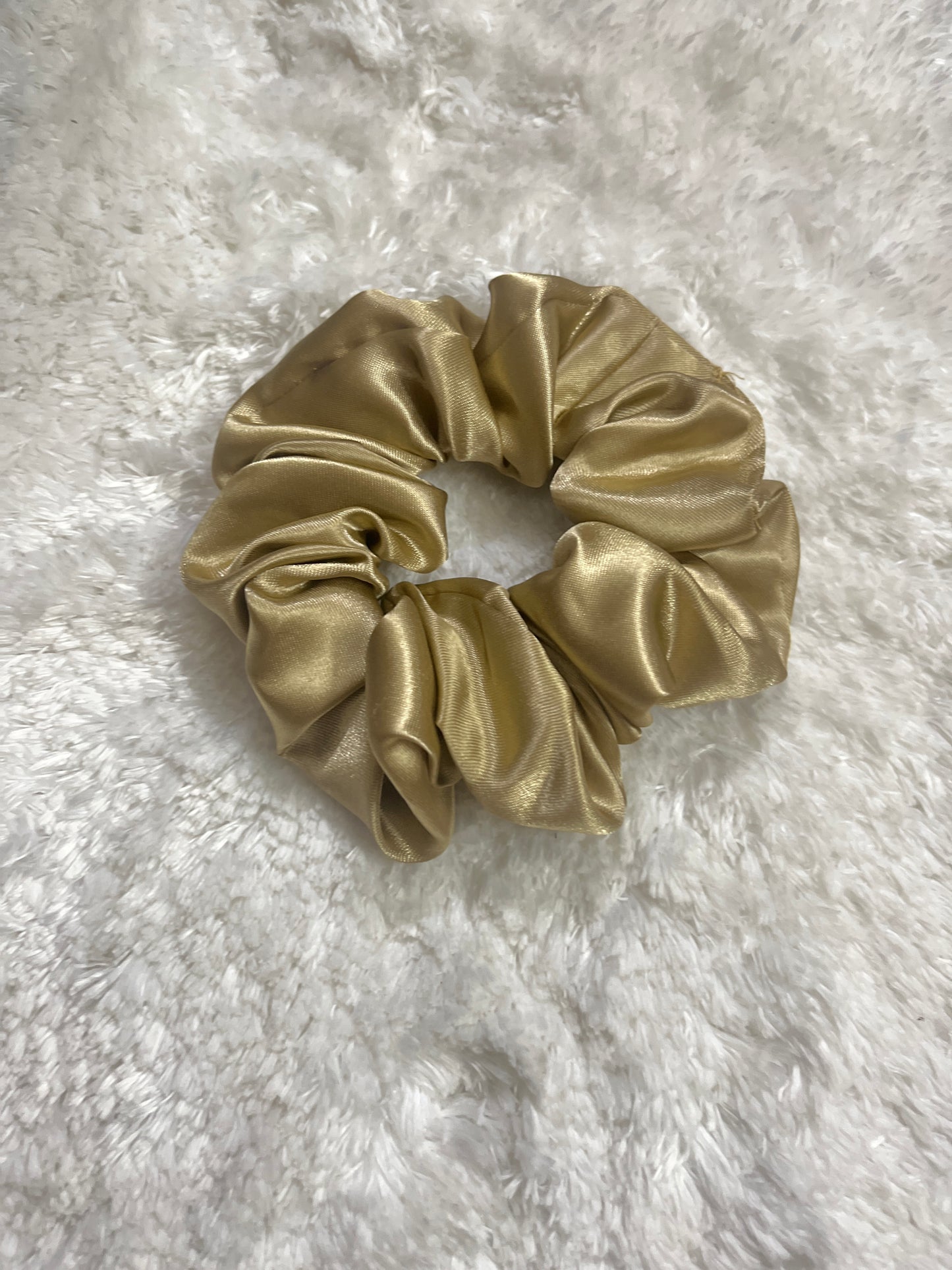 Gold regular satin scrunchie