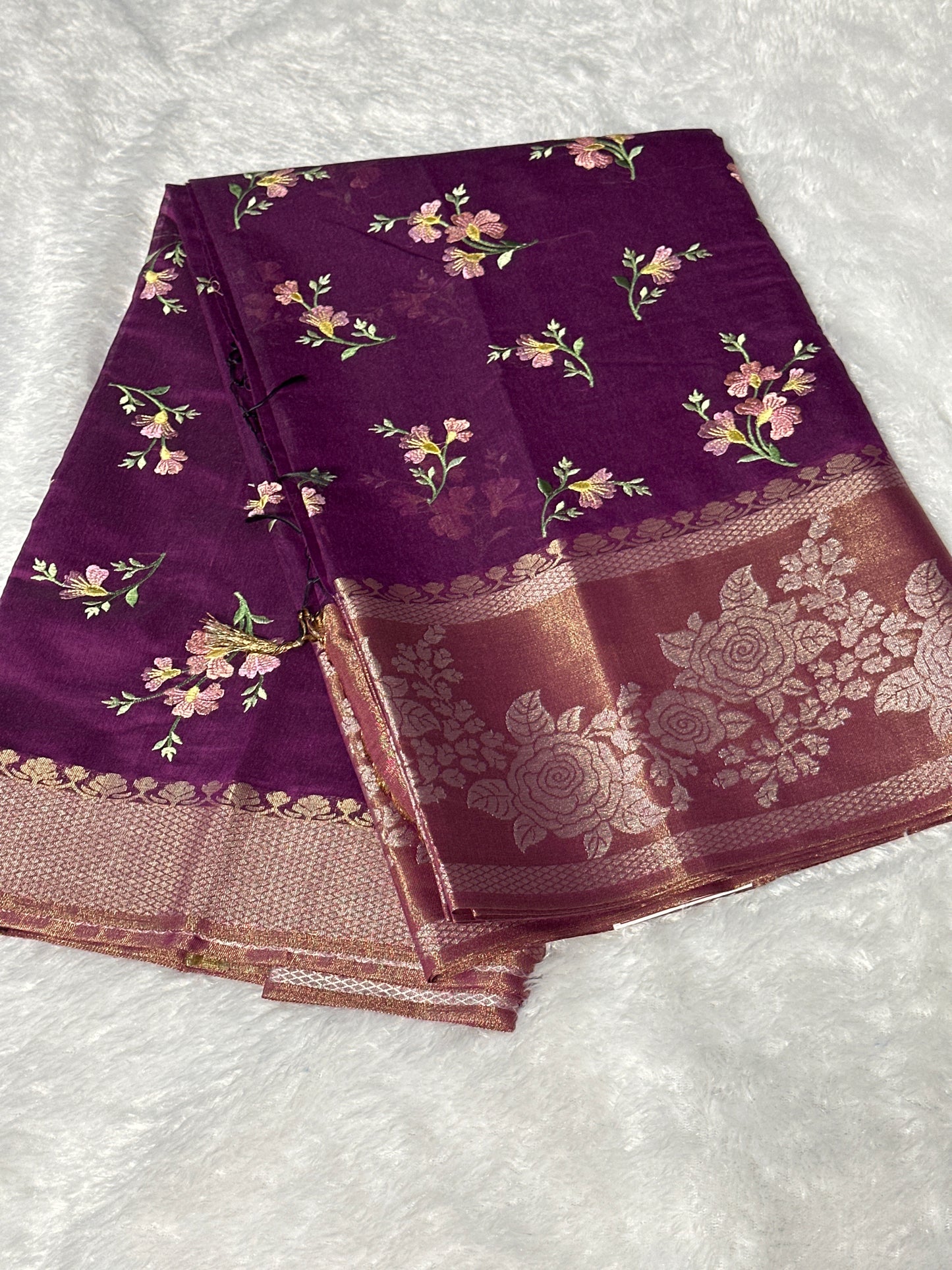 Pure Cotton embroidered saree