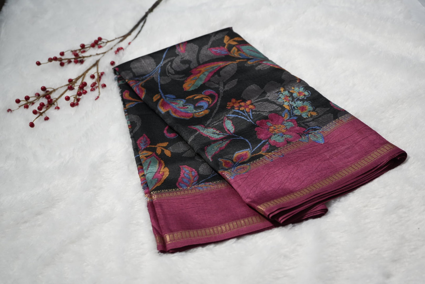 Chiniya Synthetic silk saree