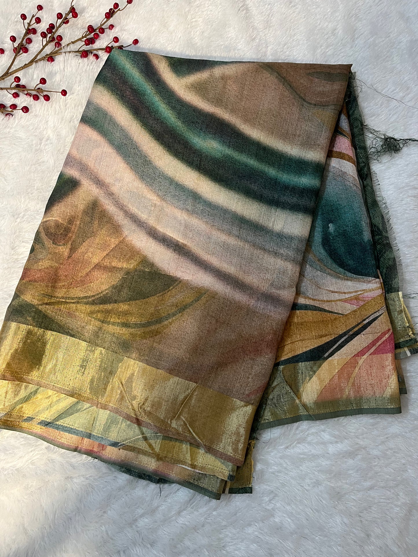 Semi linen saree