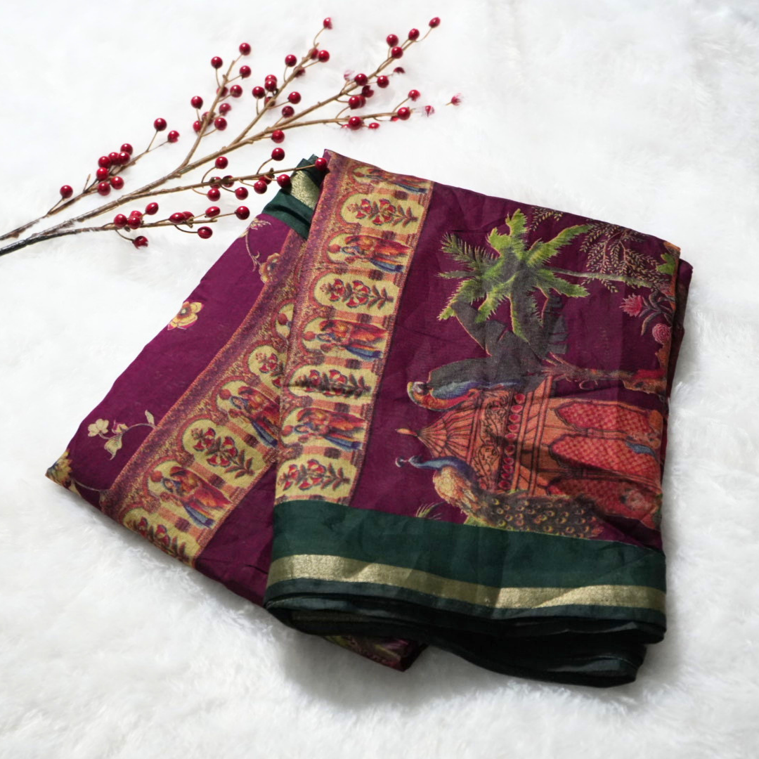 Mul cotton saree