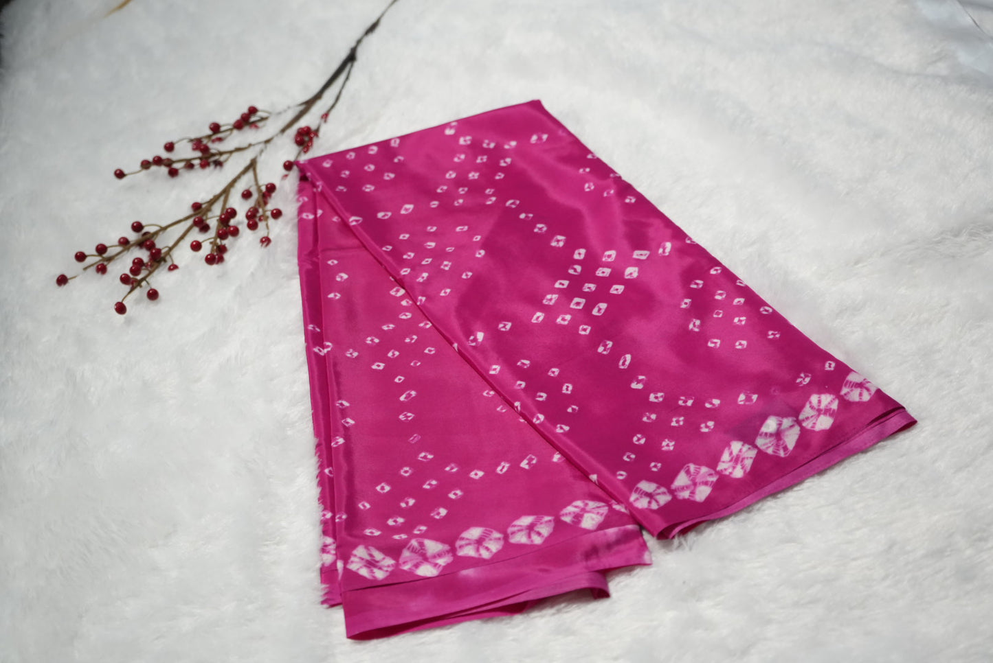 Bandhini print on Crepe saree