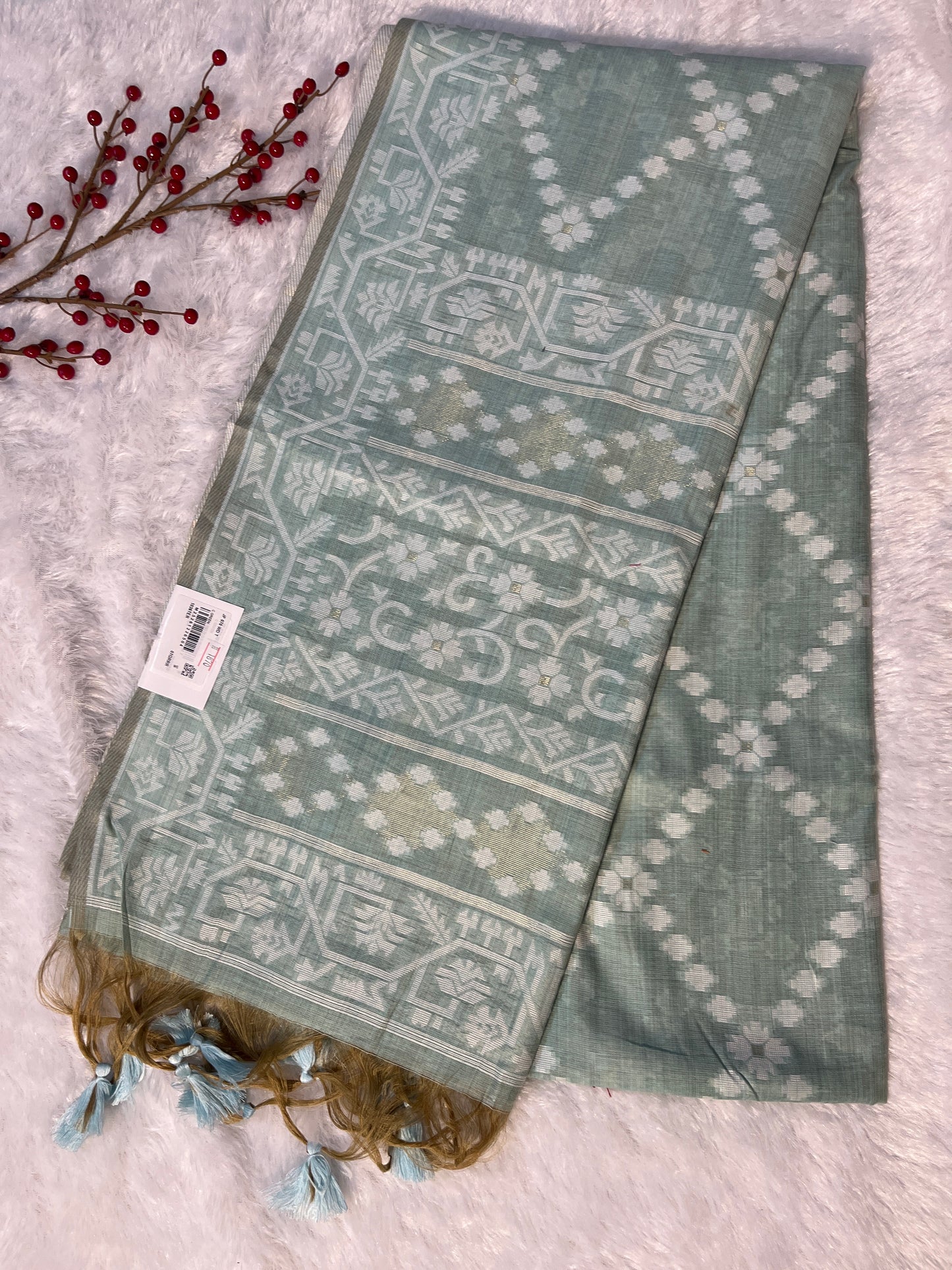 Jamdhani Linen cotton saree