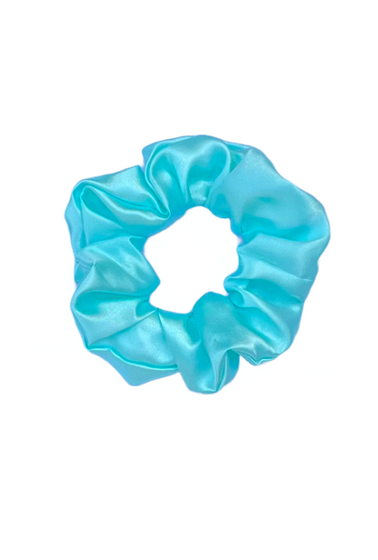 Cyan - Regular satin scrunchie