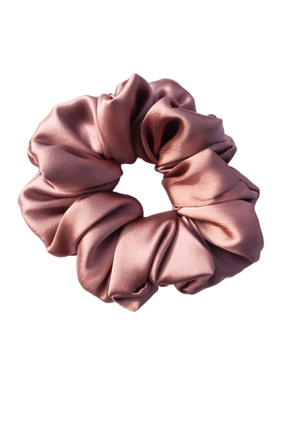 Coffee - Large satin scrunchie