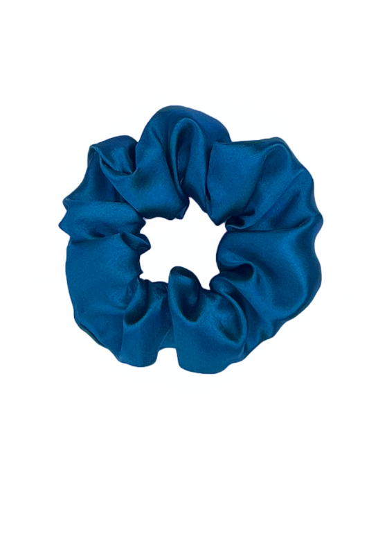 Teal - Regular satin scrunchie