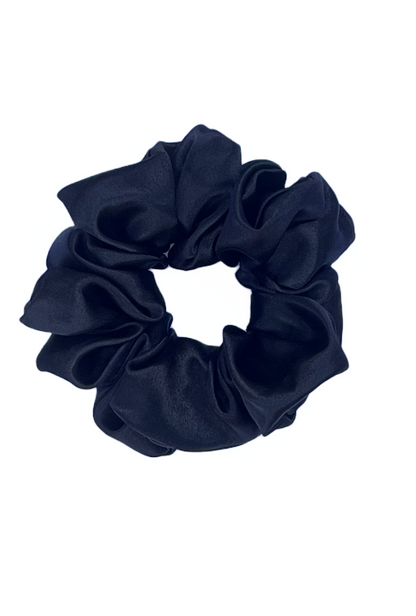 Black - Large satin scrunchie