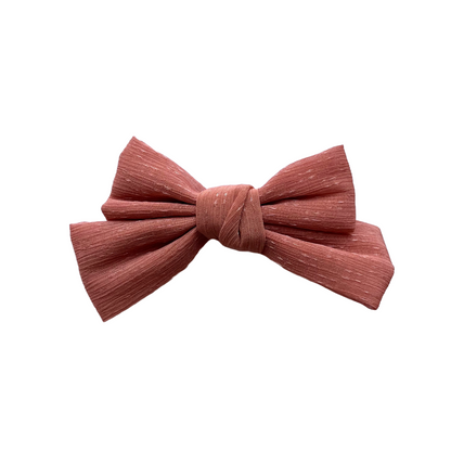 Copper Pink Shimmer Bow Clip