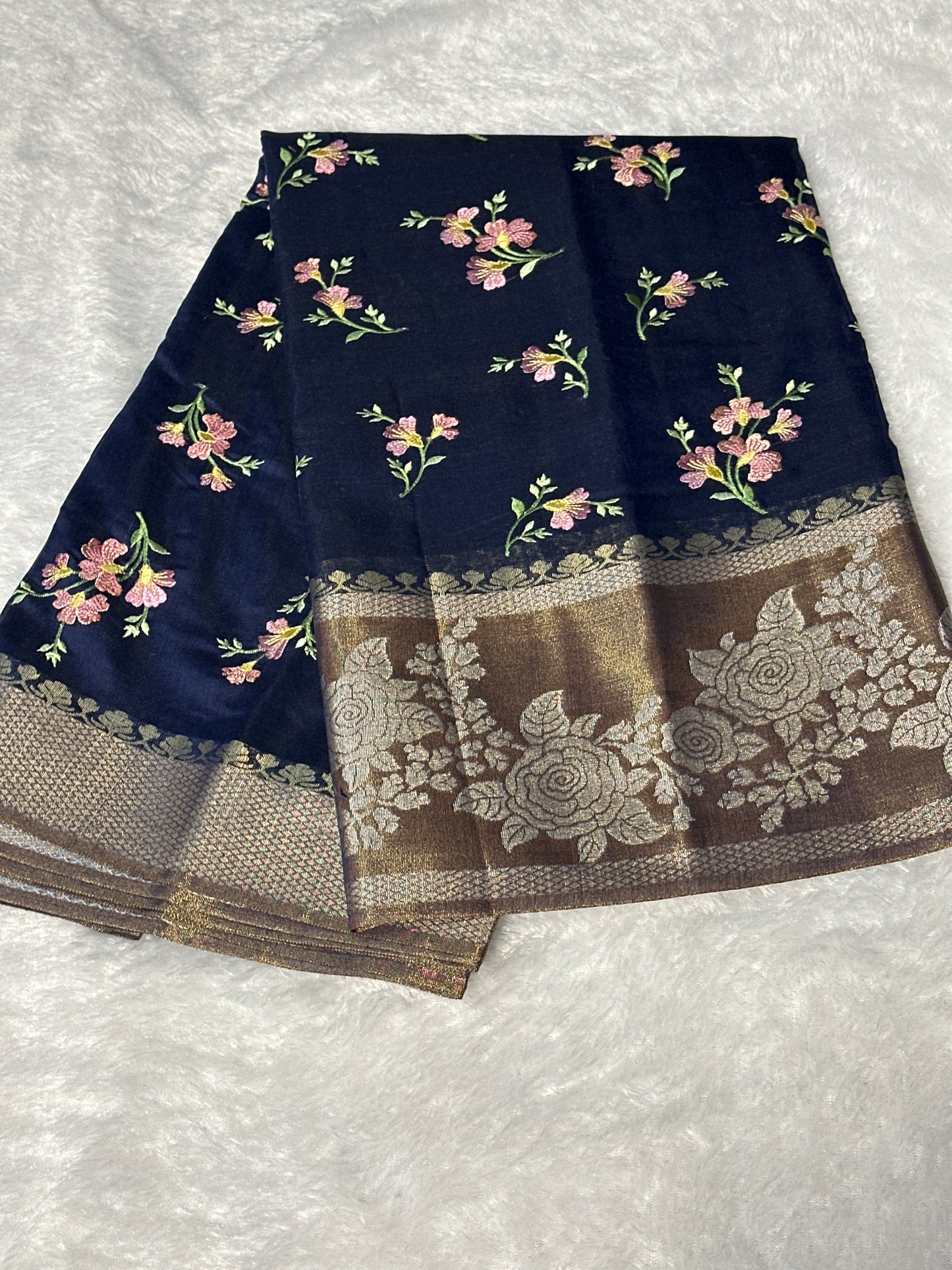Pure Cotton embroidered saree