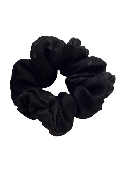 Black - Large georgette scrunchie