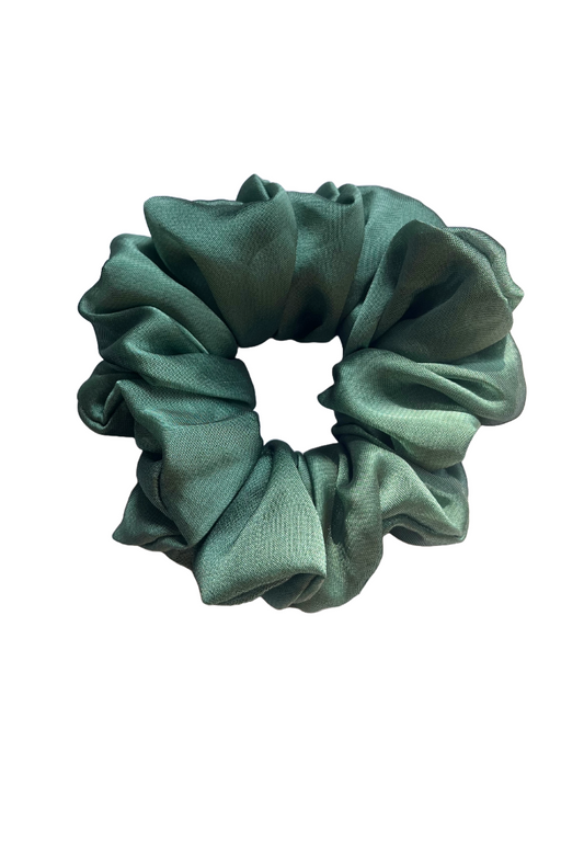 Sea Green- Large georgette scrunchie