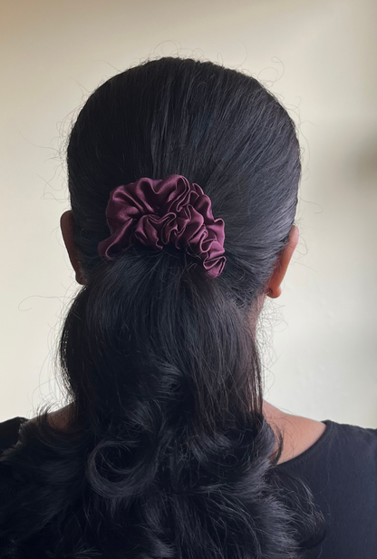 Wine - Skinny satin scrunchie