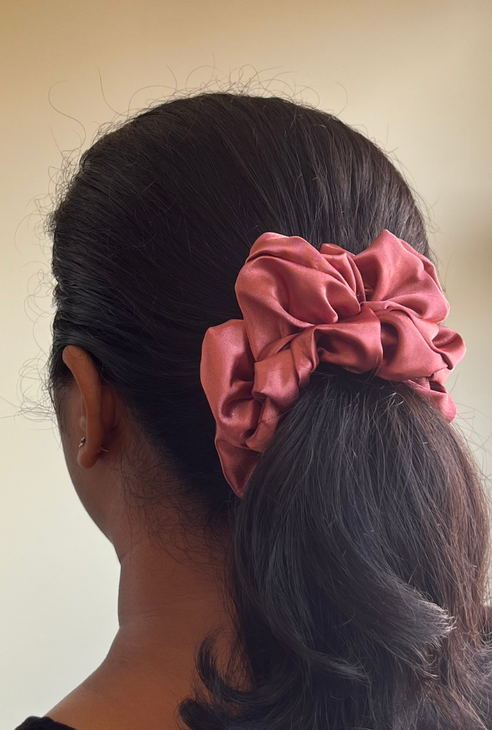 Rose Dust - Large satin scrunchie