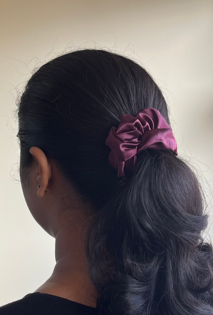 Wine - Regular satin scrunchie