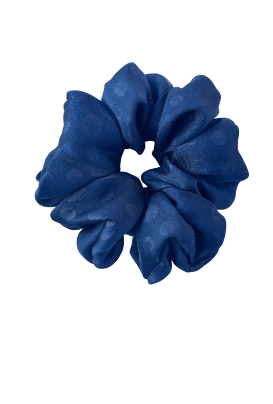 Blue Belle - Large georgette scrunchie