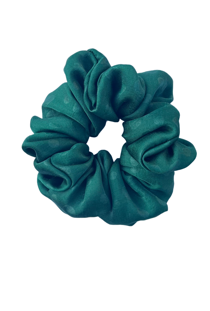 Green Belle- Large georgette scrunchie