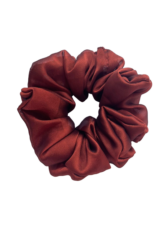 Cinnamon Brown - Large georgette scrunchie