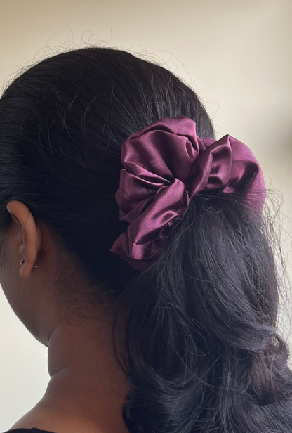 Wine - Large satin scrunchie