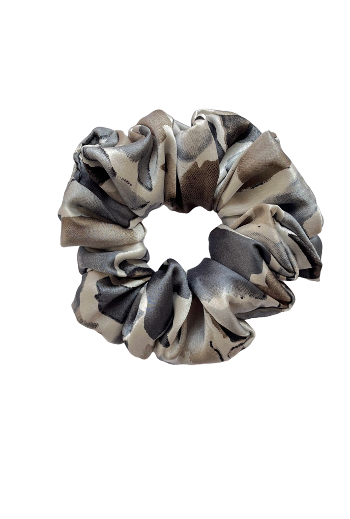 Camouflage - Large satin scrunchie