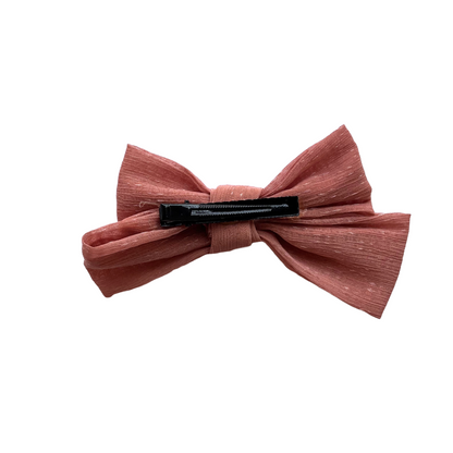 Copper Pink Shimmer Bow Clip