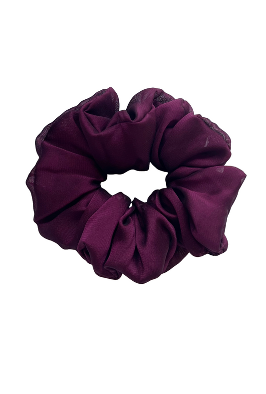 Wine - Large georgette scrunchie