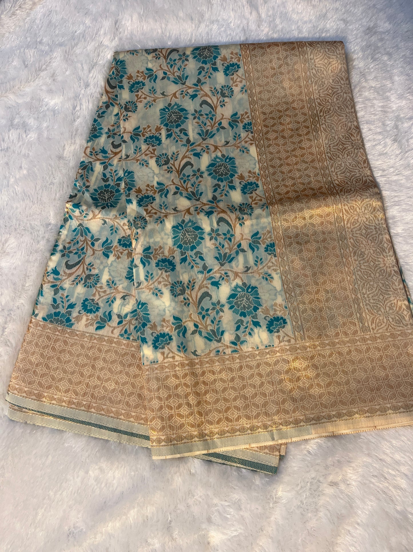 Synthetic silk embroidered saree
