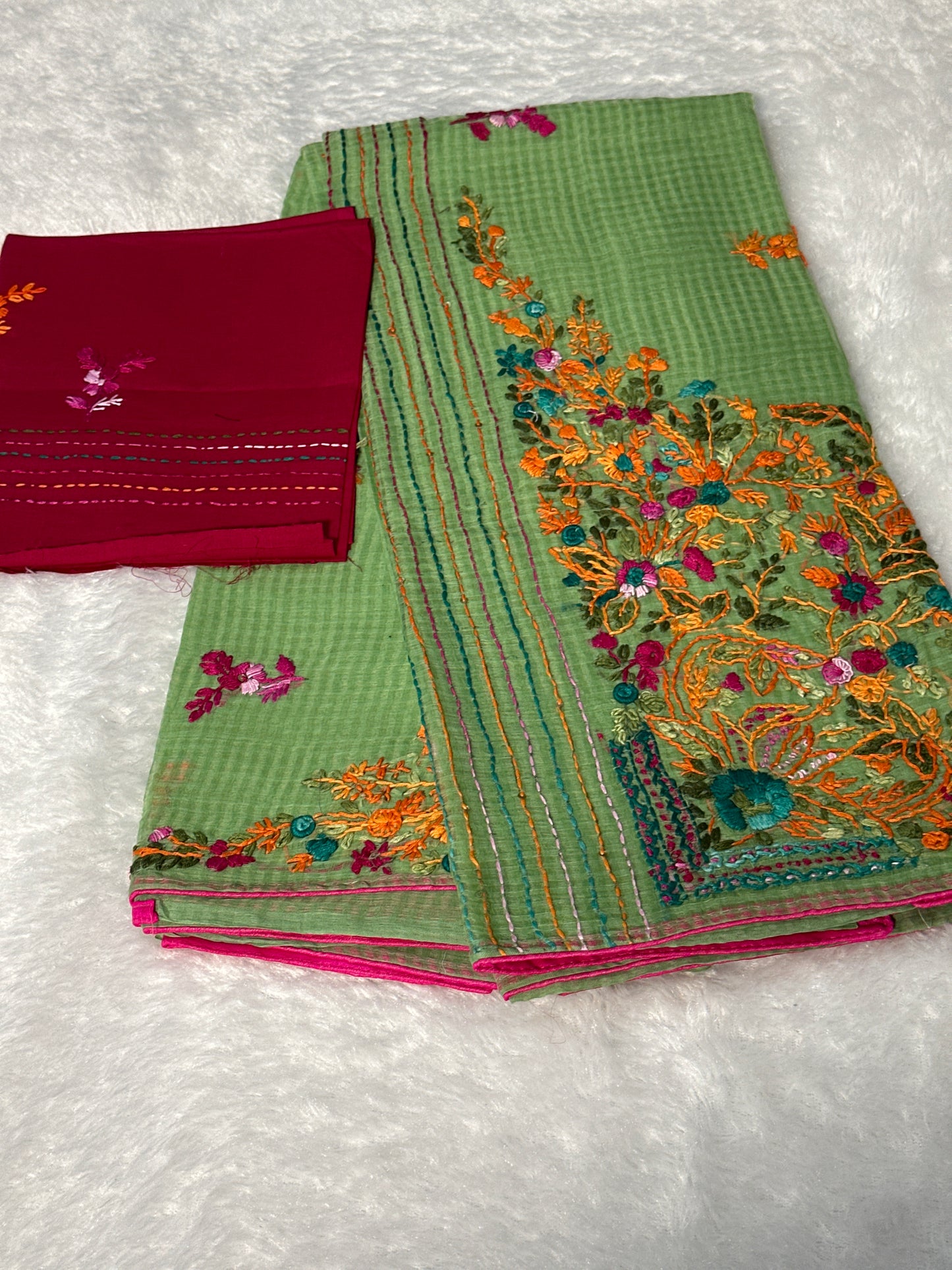 Pure Cotton bullion work saree