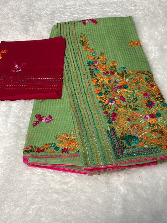 Pure Cotton bullion work saree