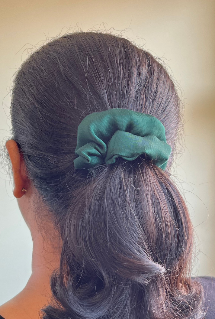 Emerald - Regular georgette scrunchie