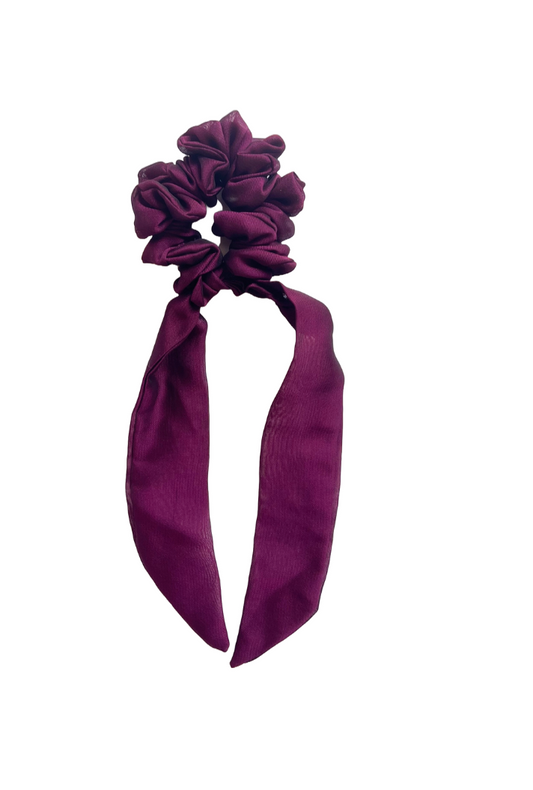 Wine - Tail Georgette Scrunchie