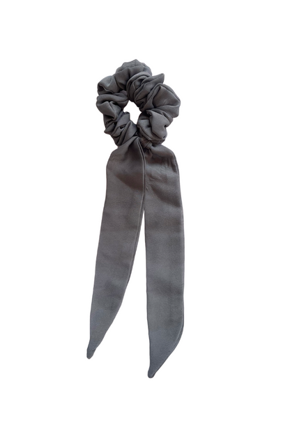 Grey - Tail Georgette Scrunchie