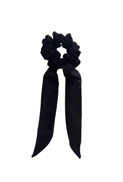 Black - Tail Georgette Scrunchie