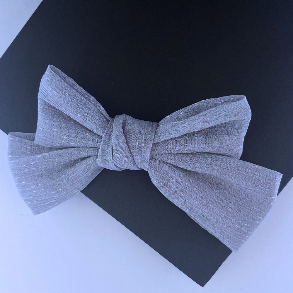 Silver Shimmer Bow Clip