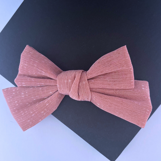 Copper Pink Shimmer Bow Clip