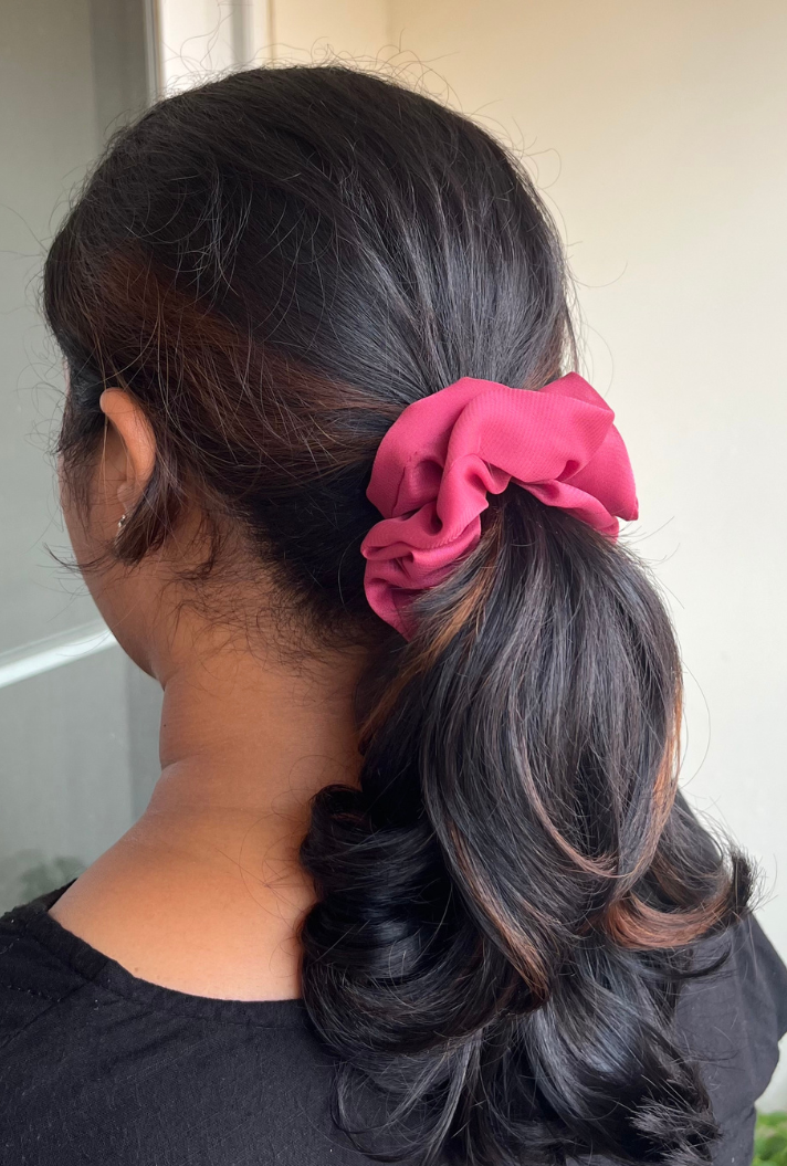 Blush Pink - Regular georgette scrunchie