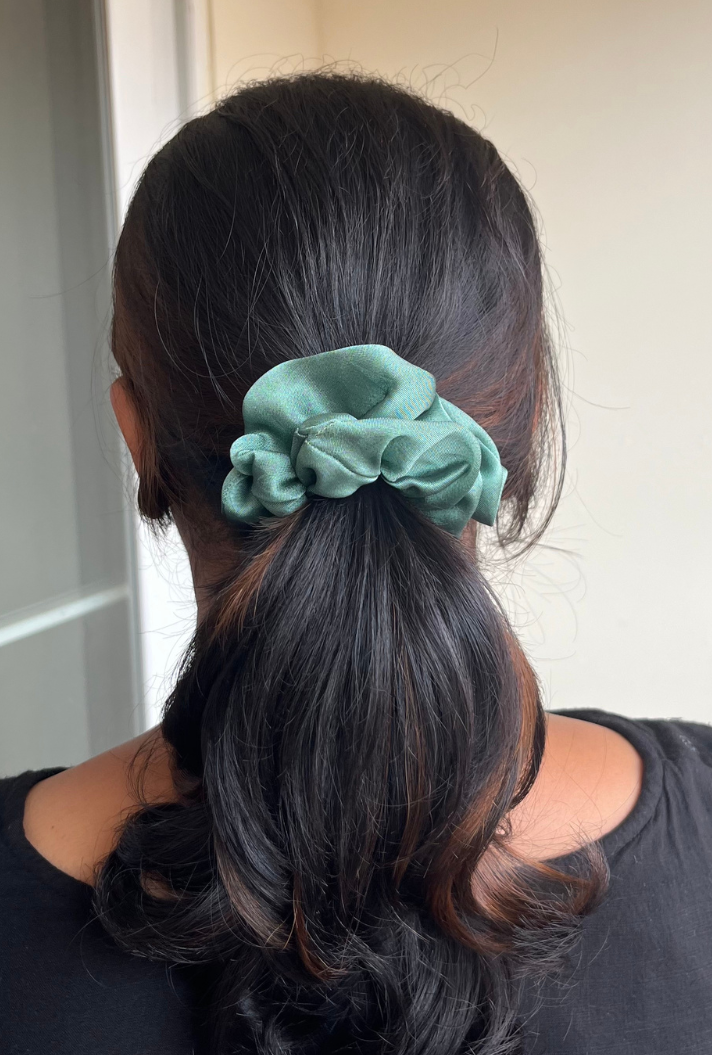 Sea Green - Regular georgette scrunchie