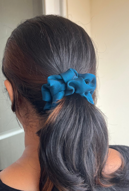 Teal - Regular georgette scrunchie