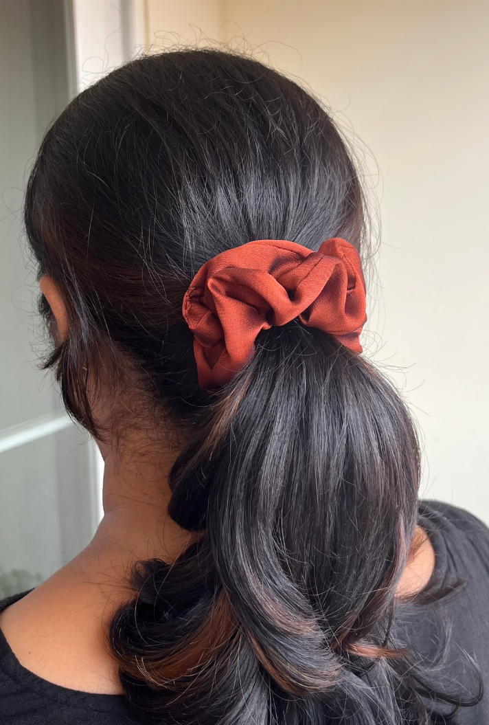 Cinnamon Brown - Regular georgette scrunchie