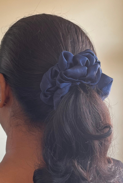 Blue Belle - Large georgette scrunchie