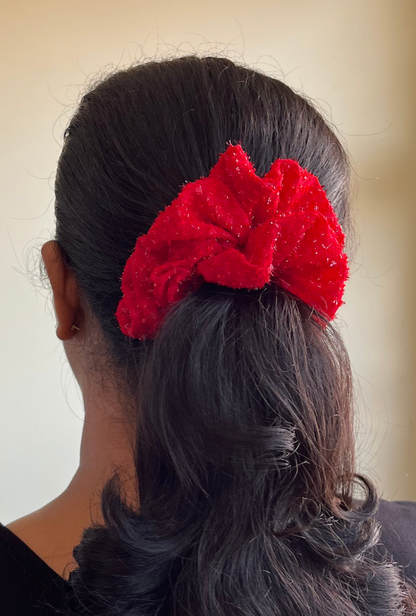 Valentine - Large georgette scrunchie