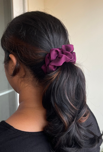 Wine - Regular georgette scrunchie