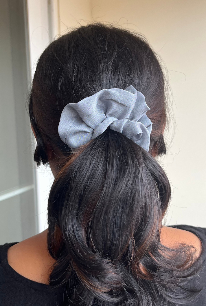 Grey - Regular georgette scrunchie