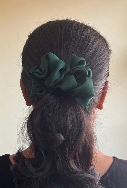 Emerald - Large georgette scrunchie