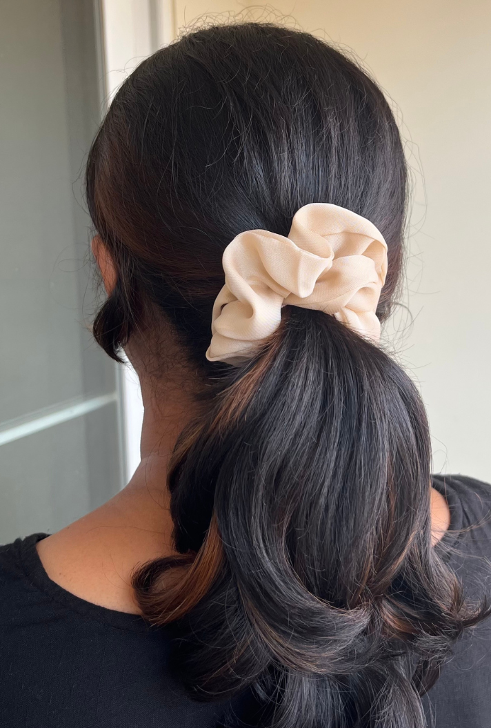 Beige - Regular georgette scrunchie